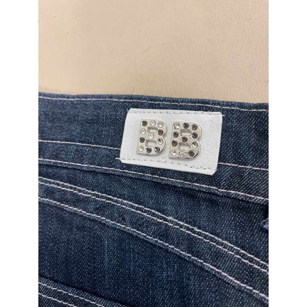 B.B. Jeans Company Women's Size 13 Blue Denim Dark Wash Rhinestone McBling Y2K - Picture 5 of 9
